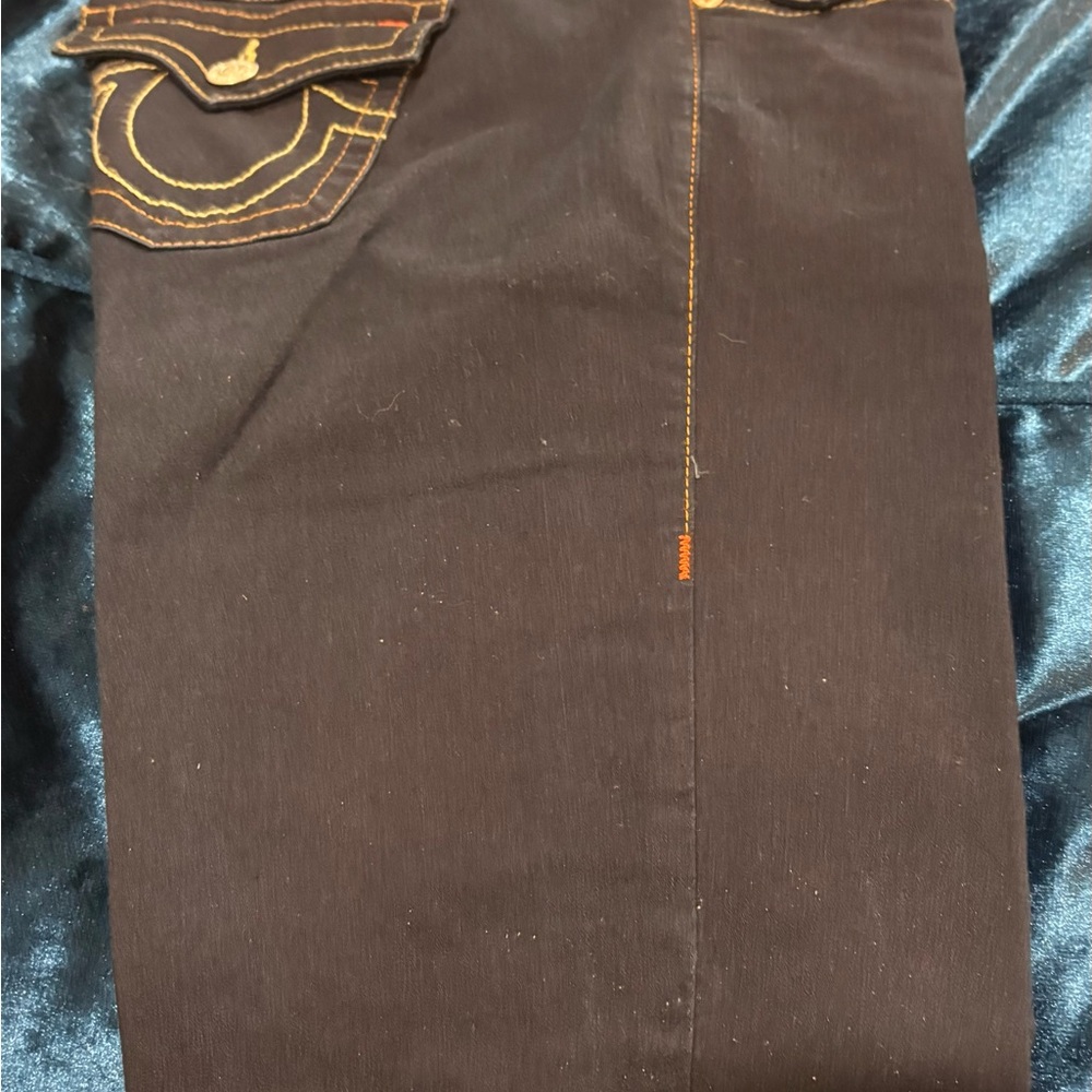 True Religion Women's Black Straight Leg Jeans